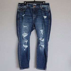 LANE BRYANT HIGH RISE CURVY FIT SKINNY CROP JEANS/  16P.